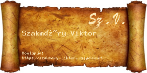 Szakmáry Viktor névjegykártya